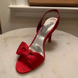 RSVP Red Satin Bow Heels